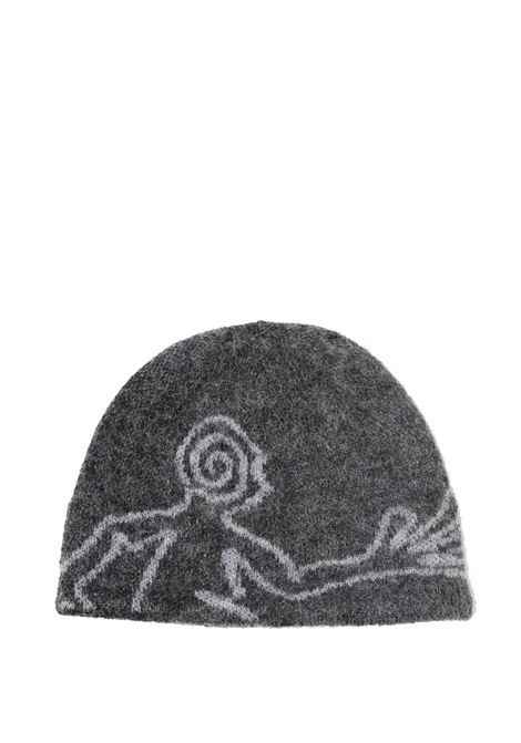 cappello moscot mohair mixed knit beanie uomo grigio HIKING PATROL | AW25303DK GREY